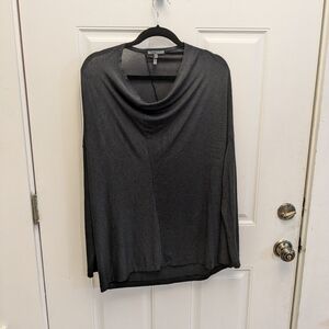 Oska Cowlneck Micro-stripe Viscose Top